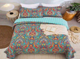 100% Cotton Aqua Coral Paisley Bloom Coverlet Bedspread Set V745-MMPAC060758Q13U