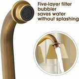 360 Degree Rotation Rotatable Faucet Double Brass Basin Faucet Brushed Kitchen Sink Soft Close V1189-LC-LY-00005