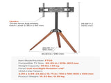 Tripod Easel TV Stand, for 40-65 inch Flat Screen/Curved TVs Up to 45 kg, 18&deg Left-Right Rotation V952-TYSDLDDSJZJZLU43E001V0