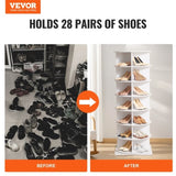VEVOR 7-Tier Rotating Shoe Rack Tower 360&deg;Spinning Shoe Display with Base Black V952-BSXZXJ7CGD4G22506V0