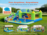 Inflatable Bounce House, 3.4 x 3.74 x 2.13 m Inflatable Bounce House Water Slide, Bouncer Castle V952-CQCBKWSLXSCG0IQ90001V3