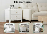 Artiss Bedside Table 2 Drawers Bedroom Storage Nightstand White FURNI-G-BS-01-WH