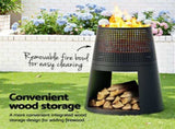 Grillz Fire Pit Deep Bowl Iron Outdoor Fireplace FPIT-BBQ-5473-BK