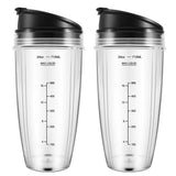 24OZ Replacement Cups Compatible for Ninja Nutri BN401, BN701, SS101, BN400, BN800, BN801 Blender V1192-AZ-W-23191