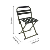 Foldable Green Camping Chair with Steel Frame, Comfortable Breathable Seat for Outdoor Hiking and V1192-AZ-W-23979