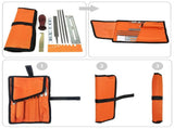 Chainsaw Chain Sharpening Kit with Roll-Up Pouch, Round Files, Flat File, Depth Gauge, Guide and V1341-ZY-M3SQ5TXT-D