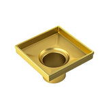 10x10cm Square Shower Drain with Removable Tile Insert Grate Brushed Gold 304SS, CUPC Certified V63-955511