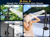 Portable Rechargeable Camping Shower Pump Kit with Digital Temperature Display, 4-Level LED Light, V888-ELOSUNG49893