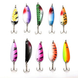 30Pcs Spoon Lures Metal Lures Set Colorful Fishing Spinners Baits with Treble Hook for Saltwater V1369-AZ3-W-21418