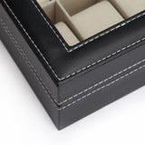 Black PU Leather Watch Organizer Display Storage Box Cases for Men & Women V178-84581