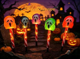 Halloween Solar Ground Stake Lights, 5-Pack Screaming Ghost Face Pathway Lights, IP65 Waterproof V1341-ZY-SFST98VL-2SETS-COLORFULTUBE