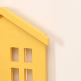 Wall Storage Shelves Hand Made Wood House Shape Wall Mounted Shelf for Bedroom Living Room Yellow V1294-YM0716-3115220072911
