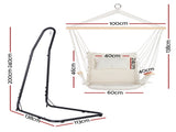 Gardeon Hammock Chair with Heavy Duty Steel Stand HM-CHAIR-ARM-CREAM-A