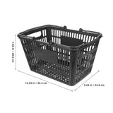 1Pc Multipurpose Black Plastic Storage Basket with Handles for Grocery and Seasoning Storage V1366-AZ2-W-19444