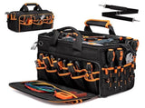17 Inch Heavy Duty Tool Bag - 43cm Wide Open Mouth Organiser - Thickened Wear Resistant Oxford Cloth V888-ELOSUNG18538