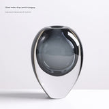 Artistic Teardrop Glass Vase - Handcrafted Glazed Finish for Hydroponics & Floral Decor V888-ELOSUNG35173