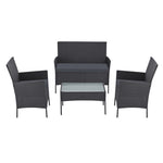 Gardeon 4 Seater Outdoor Sofa Set with Storage Cover Wicker Table Chair DarkGrey ODF-PATIO-17007-GR-AB-COVER