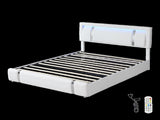 Levede Double Bed Frame With Adjustable Headboard White BF1069-D