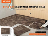 Carpet Tiles Reusable, 24"x 24"Carpet Squares With Padding Attached, Soft Padded Carpet Tiles, Easy V952-KCXFKDT2424YO1I6PV0
