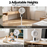 Devanti Pedestal Fan W/ Remote 3 Speed 12H Timer Height Adjustable Cooling Fan PF-RC-01R-WH