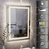 Modern Luxury LED Mirror with Defogger 600*800mm Double LED V767-XMR-C28-168-AU