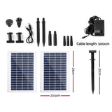 Gardeon Solar Pond Pump Submersible Water Fountain Kit with 2 Panels 7.2FT FOUNT-POND-B-200-1200