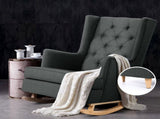 Artiss Rocking Chair Armchair Linen Fabric Charcoal Gaia UPHO-C-AVAN-KD-CH-AB