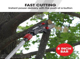 BAUMR-AG 20V SYNC Cordless Pole Saw & Hedge Trimmer Combo, 8 inch Chainsaw Pruner, Telescopic V219-GTCCLSBMHC3A