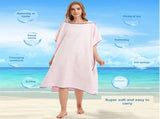 Pink Hooded Microfiber Surf Poncho, Adult Changing Towel for Beach, Pool and Swimming V1188-MS-731-093