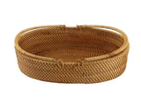 Rattan Woven Basket Portable Handheld Oval Wicker Fruit Flowers Basket for Home Outdoor Picnic V1294-YM0901-210329DY05-2
