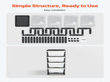 Plastic Storage Drawers Cart, 4 Drawers Storage Organizer with Wheels, Rolling Closet Organization V952-CWCT1SLJL4G13PBKB001V0
