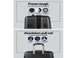 Wanderlite 2Set 20-28 Inch Luggage with TSA Lock Spinner Travel Suitcase Carry On Hard Shell Luggage LUG-ABS-LINE-2SET-BK