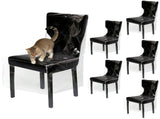 6PCS Transparent PVC Dining Chair Covers, Full Coverage Waterproof Chair Protectors, Dustproof & Pet V1192-AZ-W-18447