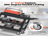 Utility Service Cart, 550 LBS Laod Capacity, 3 Shelf Heavy Duty Plastic Rolling Utility Cart with V952-DXSLSYTCDXCX3K5H9V0