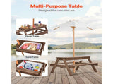 Picnic Table Wooden Tables and Bench Set Umbrella Garden Indoor Outdoor V952-2DFZ29FTKZDMPDRJRV0