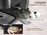 Premium Espresso Coffee Machine with Touch Control Panel & Steam Milk Frother 1050W Stainless Steel V888-ELOSUNG44770