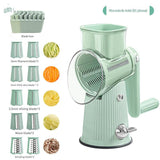Multi-Function Rotary Vegetable Slicer & Grater - 5 Blade Types with Storage V888-ELOSUNG25746