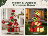 Jingle Jollys Christmas Decorations Lighted Gift Box Tower Christmas Lights Stackable 170cm XMAS-MOT-GIFTOW-WM