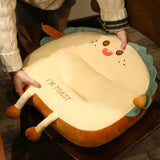 SOGA 2X Cute Face Toast Bread Cushion Stuffed Car Seat Plush Cartoon Back Support Pillow Home Decor SCUSHION042X2