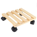 Wooden Flower Plant Pot Base Roller Moving Tray Rack Holder with Wheels for Garden Supplies V1294-YM0901-3111200163411