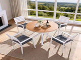 Gardeon Outdoor Dining Set 5 Piece Aluminum WPC Tabletop Patio Furniture FF-DINING-ALU-5SET-WH