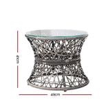 Gardeon Outdoor Lounge Setting Papasan Chair Wicker Table Garden Furniture Grey ODF-PAPASAN-CHTB-GE