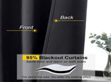 Blackout Curtains for Bedroom Living Room 45 Inch Length 2 Panels, Soft Solid Thermal Insulated V1189-LC-RY-00442