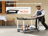 Utility Cart, 300 lbs Load Capacity, 2-tier Utility Plastic Cart with 360&deg Swivel Wheels V952-SXSYTCZHHS2CIXC11V0