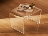 Acrylic End Table, C-Shaped Lucite Side Table, Clear Acrylic Side Table for Drink, Food, Snack used V952-YKLBZXTMSDGZUGWAPV0