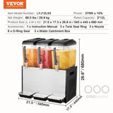 Commercial Beverage Dispenser, 3 Tanks 12 L Per Tank Juice Dispenser, 370W Stainless Steel Ice Tea V952-SYYLJJBSJXS1AAIQKV3
