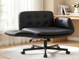 Artiss Criss Cross Chair with Wheels & Adjustable Armrests, Ergonomic Cross Legged Office Desk Chair OCHAIR-L-2018-BK