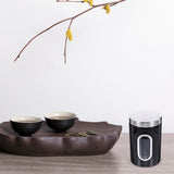 Black Stainless Steel Airtight Tea Canister Set for Household Use 3Pcs V1366-AZ2-W-18745