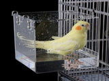 Acrylic Bird Bathtub Bath Shower Box Bowl with Hooks Cage Accessory for Birds Parrots V1294-YM0717-10099953