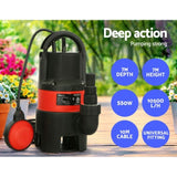 Giantz Garden Submersible Pump 550W Dirty Water Bore Tank Well Steel Sewerage PUMP-SUBM-550